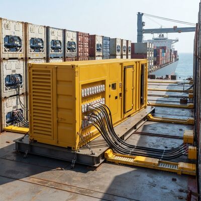 ชุดจ่ายไฟสำหรับตู้เย็น 20 ชิ้น ปลั๊กเต้ารับตู้เย็น เครื่องกำเนิดไฟฟ้าดีเซลสำหรับเรือ 350 กิโลวัตต์ ประเภทเรือเดินทะเลสำหรับตู้เย็นคอนเทนเนอร์