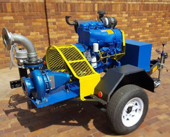 trailer mounted 20hp diesel engine water pump set for agricultural irrigation 100m3 / h